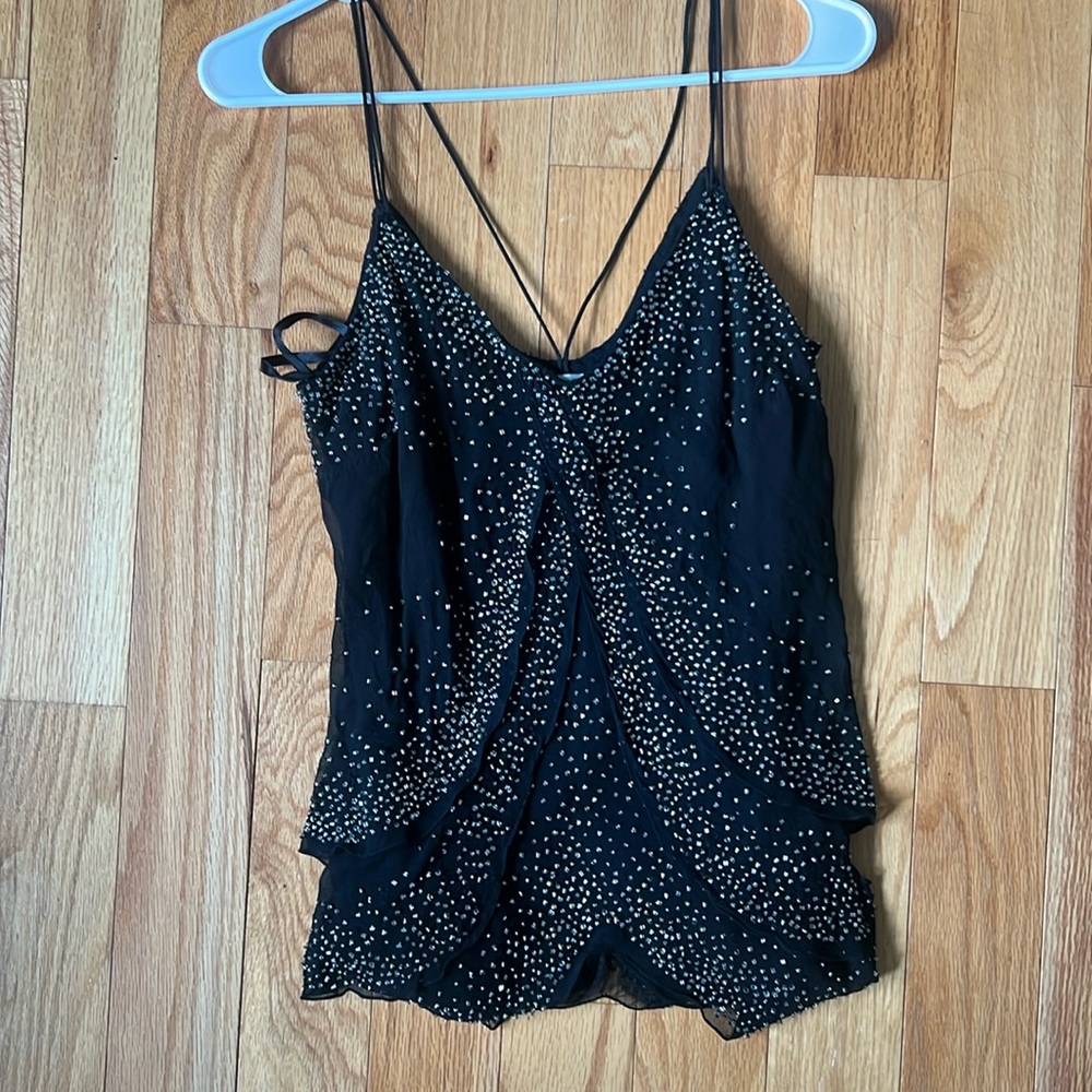 Adrianna Papell Beaded Layered Top